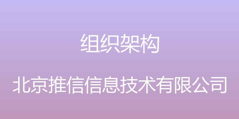 组织架构 - 北京推信信息技术有限公司